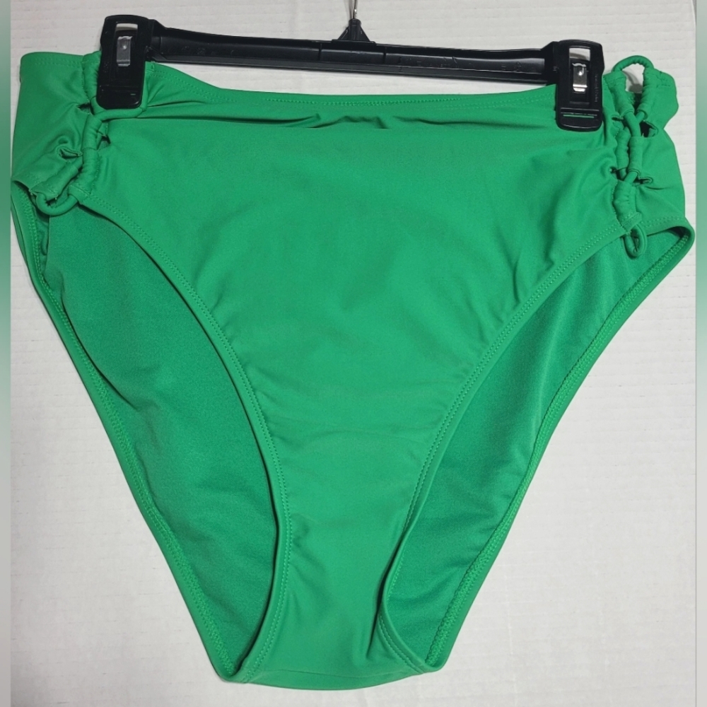 Shade & Shore High Waist Bikini Bottoms, XL (16) Green